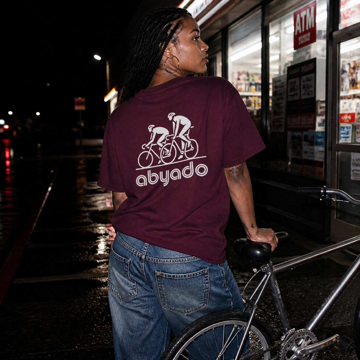 Cycles Tee lifestyle — Maroon