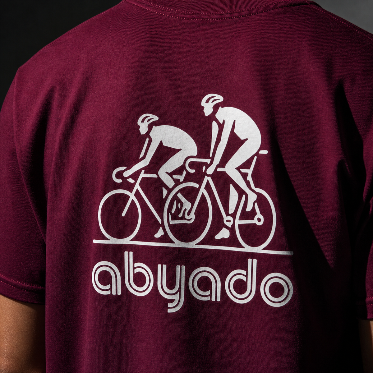 Cycles Tee lifestyle detail — Maroon