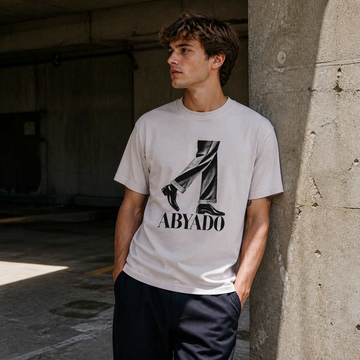 Good Shoes Tee in Ice Grey, front graphic