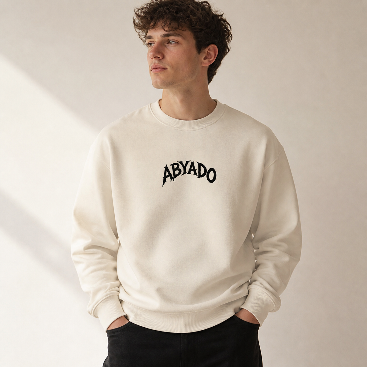 Out Of Place sweatshirt Bone front lifestyle