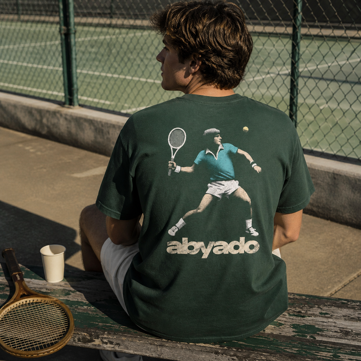 Racket Club II Tee lifestyle — Forest Green