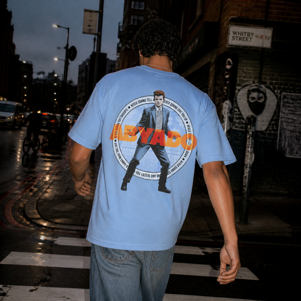 Rolling Tee lifestyle — Carolina Blue