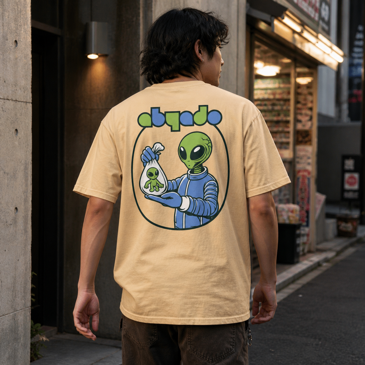 Sealed Tee in Yellow Haze, back graphic